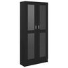 vidaXL Vitrine Cabinet Black 82,5x30,5x185 cm Engineered Wood