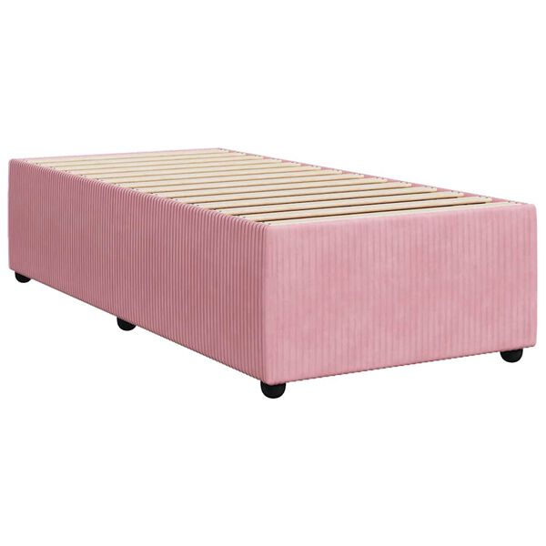 vidaXL Bed Frame without Mattress Pink 90x200 cm Velvet