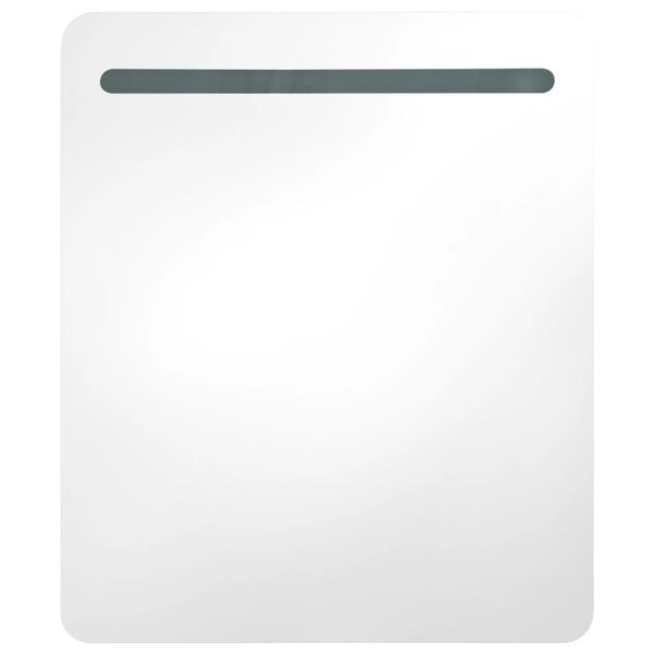 vidaXL LED Bathroom Mirror Cabinet 68x9x80 cm