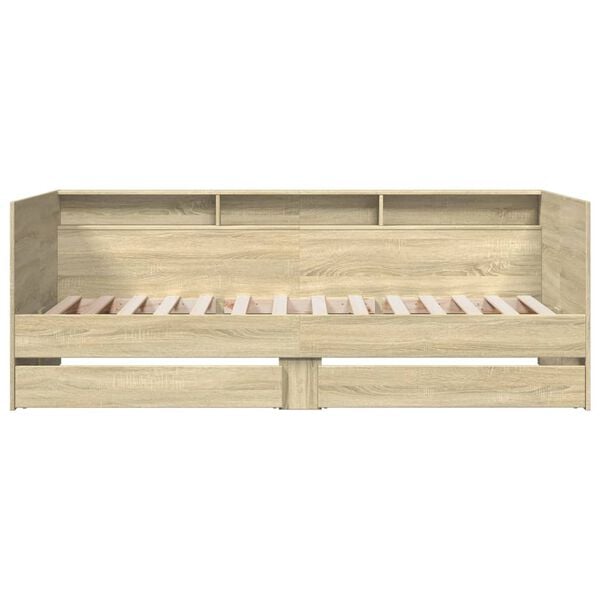 vidaXL Daybed with Drawers without Mattress Sonoma Oak 100x200 cm