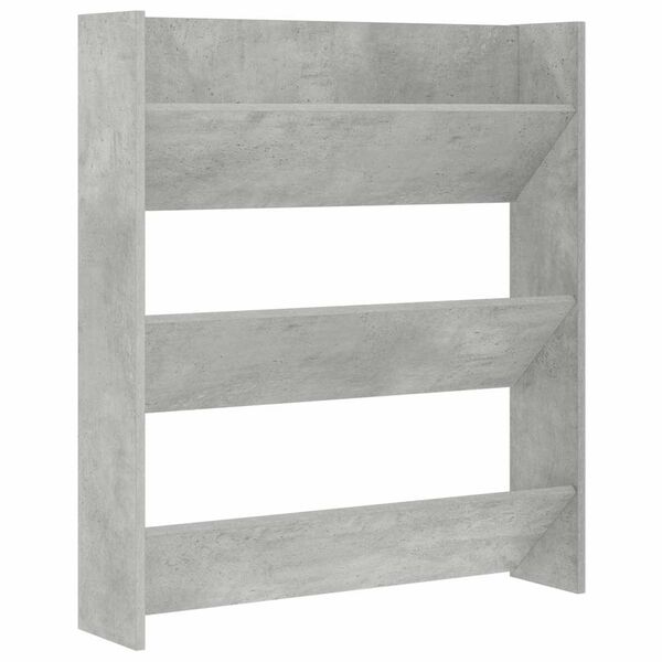 vidaXL Wall Shoe Cabinet Concrete Grey 80x18x90 cm Engineered Wood