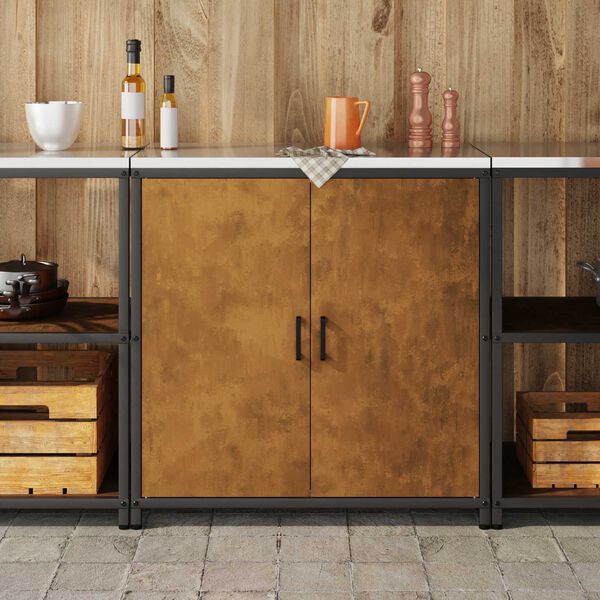 vidaXL Kitchen Storage with Shelf Rusty 90 x 50 x 92 cm Steel