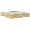 vidaXL Bed Frame with Drawer Sonoma Oak 200 x 200 cm Engineered Wood