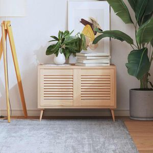 vidaXL Louvred doors 2 pcs Natural 39.5 x 39.4 cm Solid Pine Wood