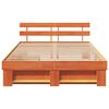 vidaXL Bed Frame with Headboard Wax Brown 150 x 200 cm Solid Pine Wood