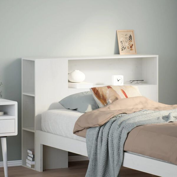 vidaXL Headboard with Storage White 90 cm Solid Wood Pine