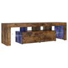 vidaXL TV Cabinet with LED Lights Smoked Oak 140x36.5x40 cm