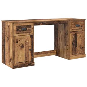 vidaXL Desk with Cabinet Old Wood 154.5 x 50 x 75 cm Engineered Wood