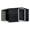 vidaXL Garden Shed with Sliding Doors Anthracite 329.5x131x178 cm Steel