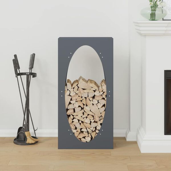 vidaXL Firewood Rack Anthracite 50x23x100 cm Cold-rolled steel