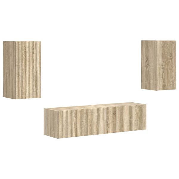 vidaXL TV Cabinet Set 4 pcs Sonoma Oak Engineered Wood