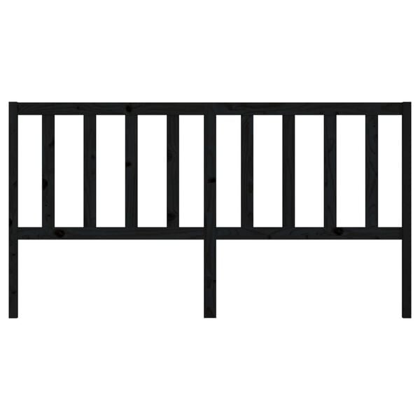 vidaXL Bed Headboard Black 206x4x100 cm Solid Wood Pine