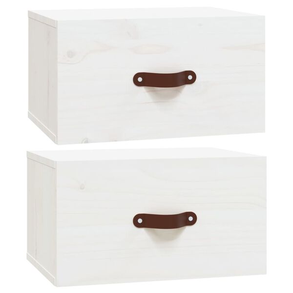 vidaXL Wall-mounted Bedside Cabinets 2 pcs White 40x29.5x22 cm