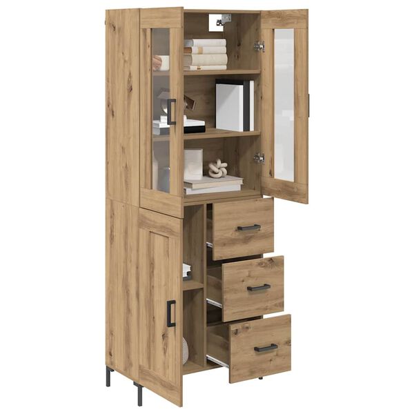 vidaXL Highboard with Drawer 2 pcs Artisan Oak Engineered Wood