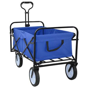 vidaXL Folding Hand Trolley Manual Blue 94 x 53 x 99 cm Oxford Cloth