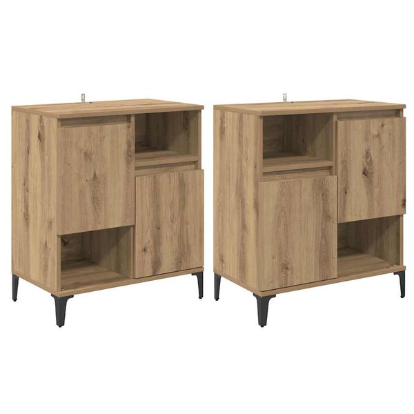 vidaXL Sideboards 2 pcs Artisan Oak 60 x 35 x 70 cm Engineered Wood
