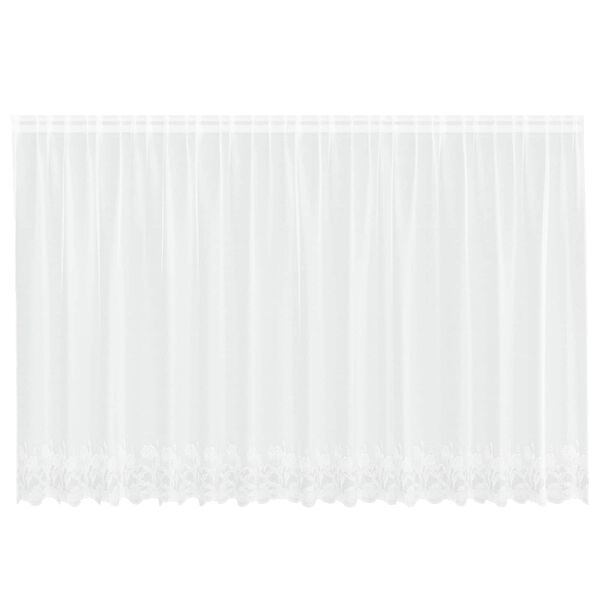 vidaXL Lace Curtain with Curtains Floral White 140 x 400 cm Polyester