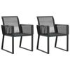 vidaXL Garden Chairs 2 pcs Black Poly Rattan