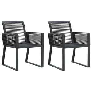 vidaXL Garden Chairs 2 pcs Black Poly Rattan