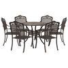 vidaXL Garden Dining Set 7 pcs Bronze Aluminium
