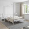 vidaXL Bed Frame without Mattress with Canopy White 160x200 cm Metal