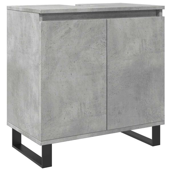 vidaXL Bathroom Cabinet Concrete Grey 58x33x60 cm Engineered Wood
