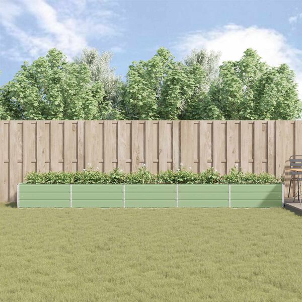 vidaXL Planter Pastel Green 480 x 100 x 45 cm Galvanised Steel