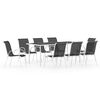 vidaXL 9 Piece Outdoor Dining Set Steel Black