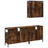 vidaXL 3 Piece Bathroom Cabinet Set Smoked Oak Engineered Wood