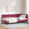 vidaXL Corner Bed Frame with Headboard Wine Red 90 cm x 190 cm Velvet