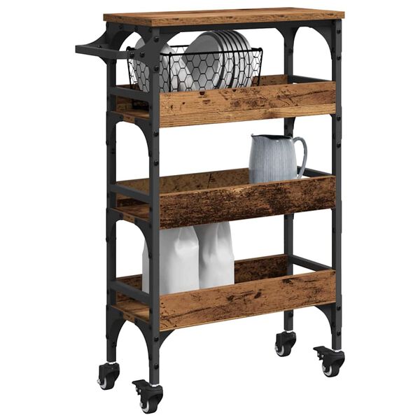 vidaXL Kitchen Trolley Old Wood 53 x 20 x 76 cm Engineered Wood
