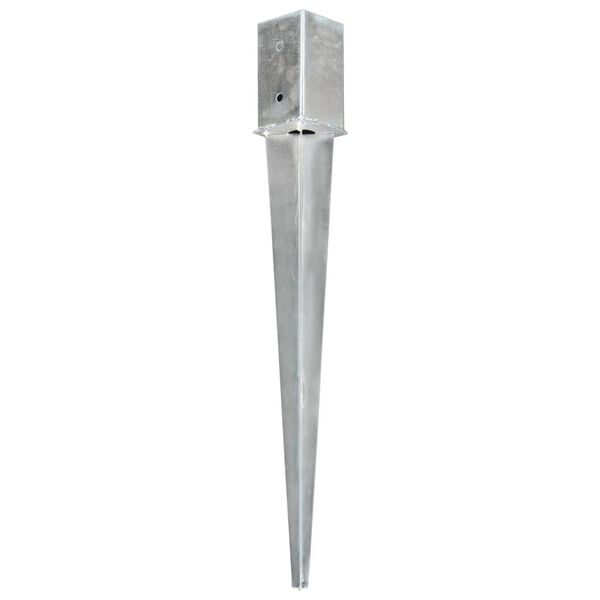 vidaXL Ground Spikes 6 pcs Silver 8x8x76 cm Galvanised Steel