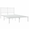 vidaXL Metal Bed Frame without Mattress with Headboard White 120x200cm