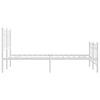 vidaXL Metal Bed Frame without Mattress with Footboard White 120x190cm