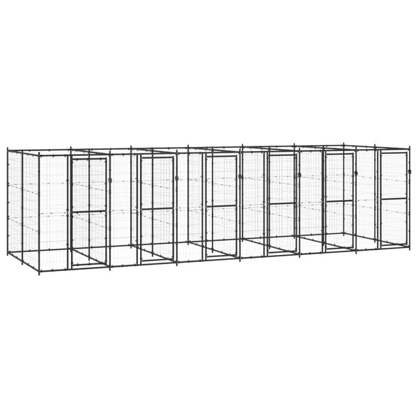 vidaXL Outdoor Dog Kennel Steel 14.52 m&sup2;