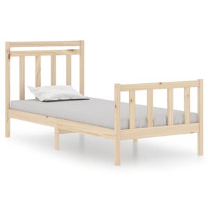 vidaXL Bed Frame | Natural Wood | Solid Pine Wood | Single | Bed Frame