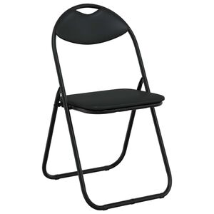 vidaXL Folding Chair 8 pcs Faux Leather Black 48 x 43.5 x 81 cm