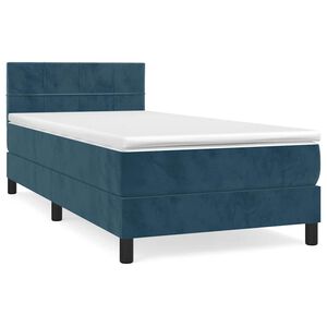 vidaXL Box Spring Bed with Mattress Dark Blue 80x200 cm Velvet