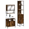 vidaXL 3 Piece Bathroom Furniture Set Smoked Oak Engineered Wood