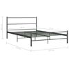 vidaXL Bed Frame with Headboard without Mattress Grey 160x200 cm Metal