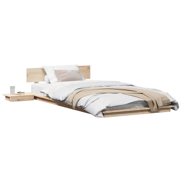 vidaXL Bed Frame Brown 75 x 190 cm Wood