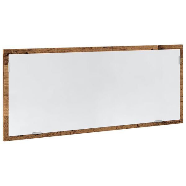 vidaXL LED Bathroom Mirror Old Wood 100x8.5x37 cm Engineered Wood