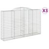 vidaXL Arched Gabion Baskets 3 pcs 300x50x180/200 cm Galvanised Iron