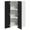 vidaXL Hanging Cabinet with Door Black Oak and White 57 x 57 x 100 cm