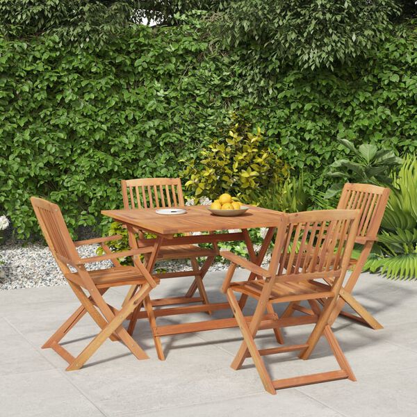 vidaXL 5 Piece Garden Dining Set Solid Wood Acacia