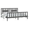 vidaXL Bed Frame without Mattress Grey Solid Wood Pine Super King Size