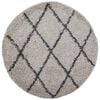 vidaXL Shaggy Rug PAMPLONA High Pile Modern Beige and Anthracite &Oslash; 80 cm