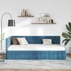vidaXL Corner Bed Frame with Headboard Blue 90 x 190 cm Velvet