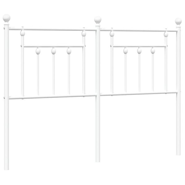 vidaXL Metal Headboard White 135 cm