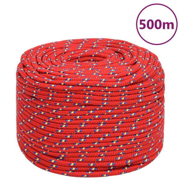 vidaXL Boat Rope Red 10 mm 500 m Polypropylene